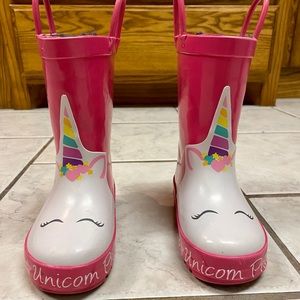 Toddler Pink Unicorn Rain Boots